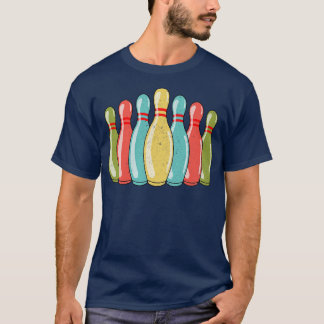Bowling Pins Bowling Player Bowler Retro  T-shirt