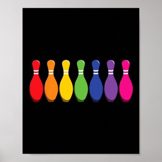 Bowling Pins Bowling Regenboog Lgbt Pride Poster (Voorkant)