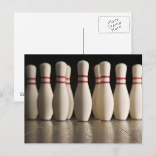 Bowling Pins Briefkaart (Voorkant / Achterkant)