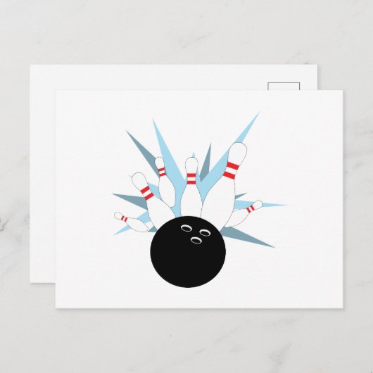 Bowling Pins Briefkaart (Voorkant / Achterkant)