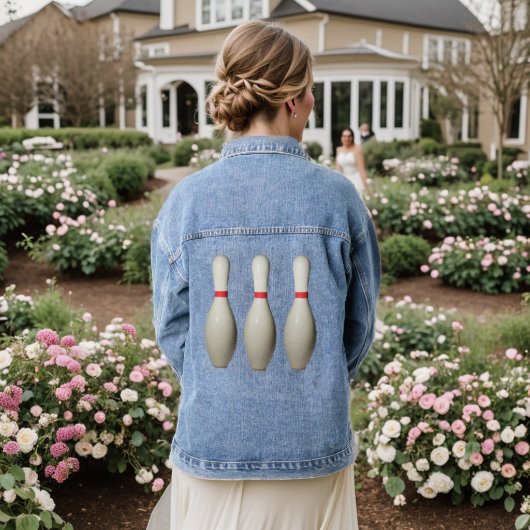 Bowling Pins Denim Jas Denim Jacket (Huwelijk Achterkant)