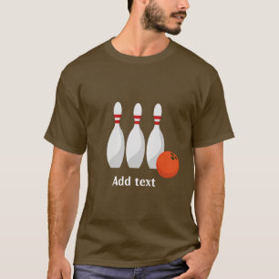 Bowling pins en bal sjabloon t-shirt