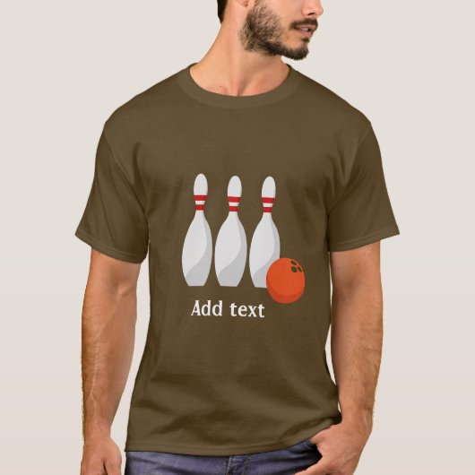 Bowling pins en bal sjabloon t-shirt (Voorkant)