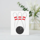 Bowling Pins en Ball Briefkaart (Staand voorkant)