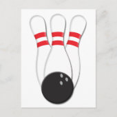 Bowling Pins en Ball Briefkaart (Voorkant)