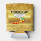 Bowling pins en ball met het woord STRIKEOLOGIST Blikjeskoeler (Achterkant)