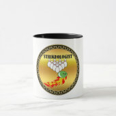 Bowling pins en ball met het woord STRIKEOLOGIST Mok (Midden)