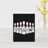 Bowling Pins Faces Funny Bowler Mannen Vrouwen Kin Kaart (Gele Bloem)