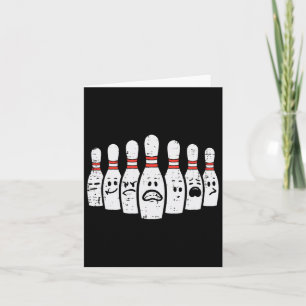 Bowling Pins Faces Funny Bowler Mannen Vrouwen Kin Kaart