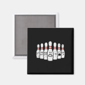 Bowling Pins Faces Funny Bowler Mannen Vrouwen Kin Magneet (Voorkant / Achterkant)