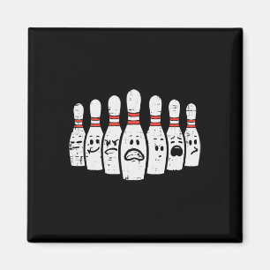 Bowling Pins Faces Funny Bowler Mannen Vrouwen Kin Magneet