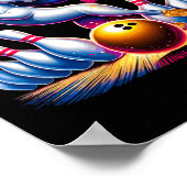 Bowling Pins Funny Unicorn Sport Bowler Poster (Hoek)