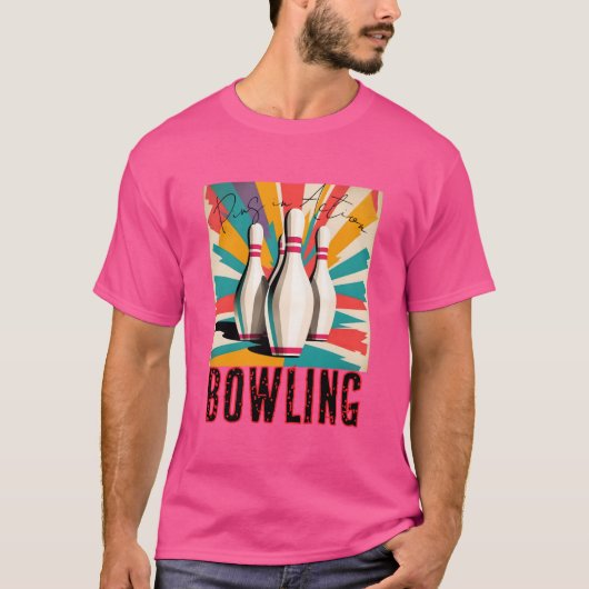 Bowling Pins in Action T-shirt (Voorkant)