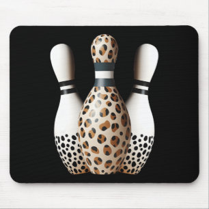 Bowling Pins Leopard Cheetah Print Bowler Sport Gr Muismat