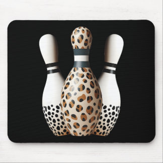 Bowling Pins Leopard Cheetah Print Bowler Sport Gr Muismat