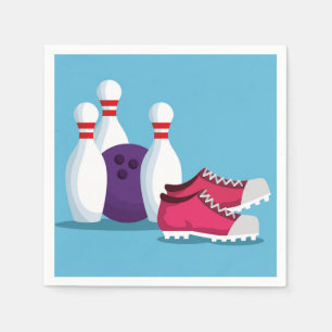 Bowling pins leuke bowling thema verjaardagsfeestj servet