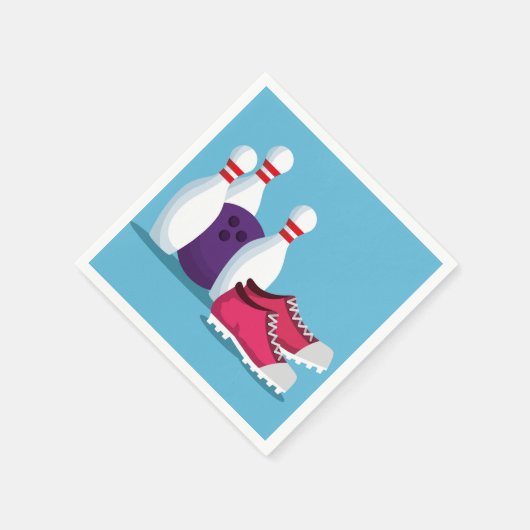 Bowling pins leuke bowling thema verjaardagsfeestj servet (Hoek)