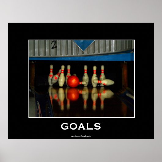 Bowling Pins Motivatie Poster (Voorkant)