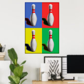 Bowling Pins Muur Pop Art Ontwerp Poster (Thuiskantoor)