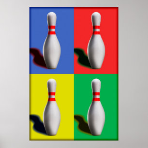 Bowling Pins Muur Pop Art Ontwerp Poster