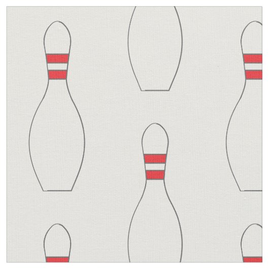 Bowling Pins Pattern White Stof (Close Up)