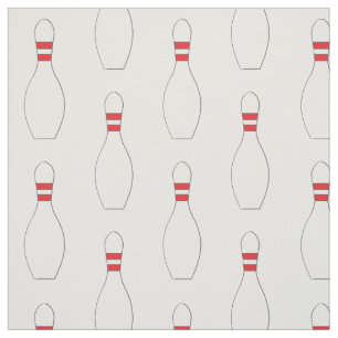 Bowling Pins Pattern White Stof