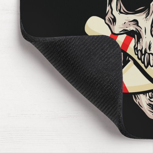 Bowling Pins Retro Skull Skeleton Muismat (Hoek)