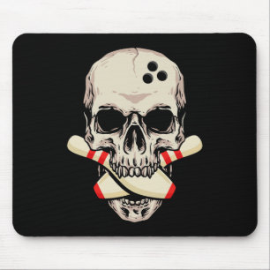 Bowling Pins Retro Skull Skeleton Muismat