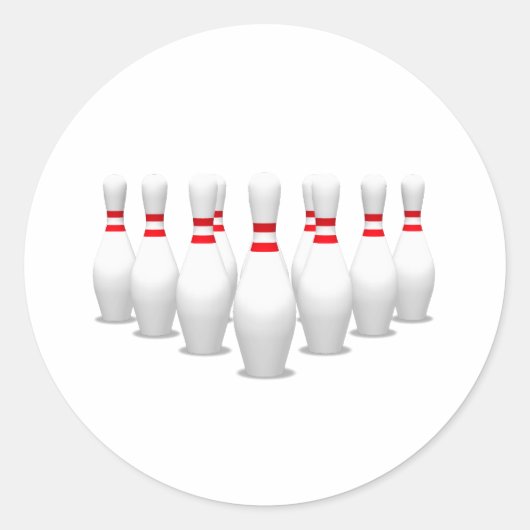 Bowling Pins: Ronde Sticker (Voorkant)