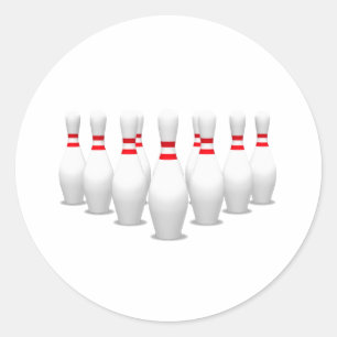Bowling Pins: Ronde Sticker