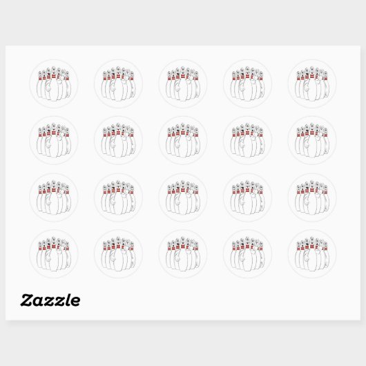 Bowling Pins Ronde Sticker (Vel)