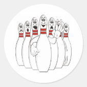 Bowling Pins Ronde Sticker (Voorkant)