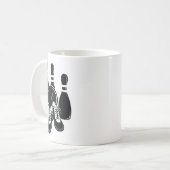 Bowling pins schoenen en bal sport kunst koffiemok (Voorkant links)