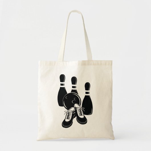 Bowling pins schoenen en bal sport kunst tote bag (Voorkant)