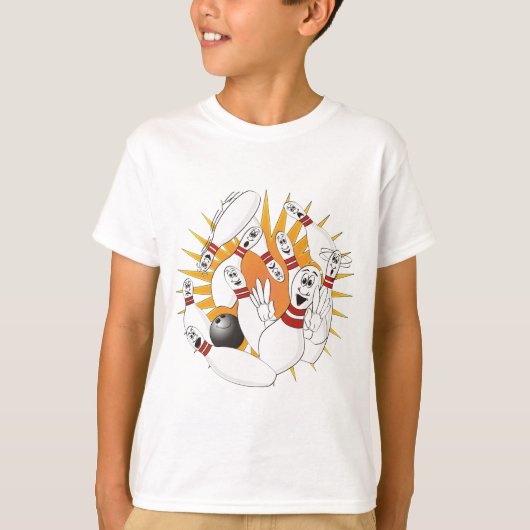 Bowling Pins Strike Cartoon T-shirt (Voorkant)