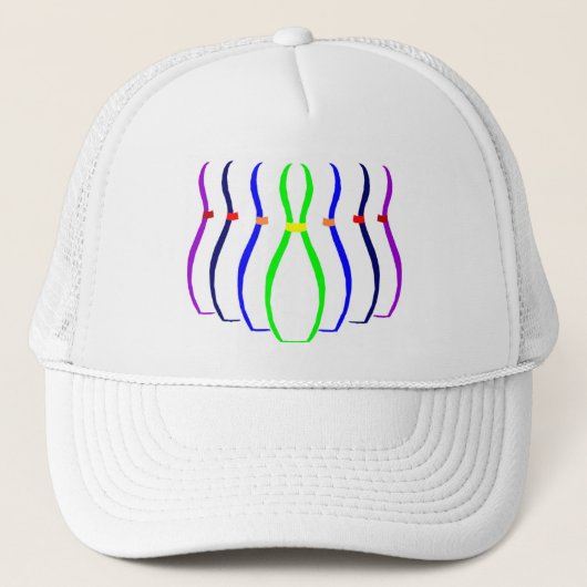 Bowling Pins T-shirts en geschenken. Trucker Pet (Voorkant)