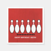 Bowling pins verjaardagsfeestje servet (Voorkant)