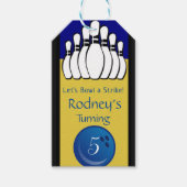 Bowling Pins vijfde verjaardag Label Cadeaulabel (Voorkant)