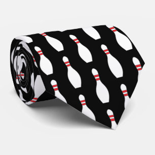 Bowling Pins zwarte achtergrond Stropdas