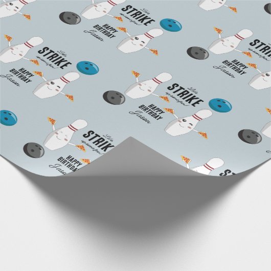 Bowling Pizza Strike Up Sommige Leuke Kinderen Ver Cadeaupapier (Hoek)