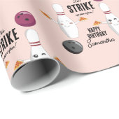 Bowling Pizza Strike Up Sommige Leuke Kinderen Ver Cadeaupapier (Rol Hoek)