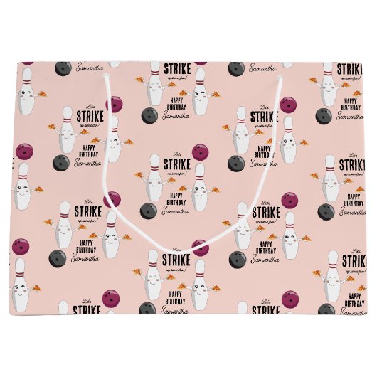 Bowling Pizza Strike Up Sommige Leuke Kinderen Ver Groot Cadeauzakje (Voorkant)