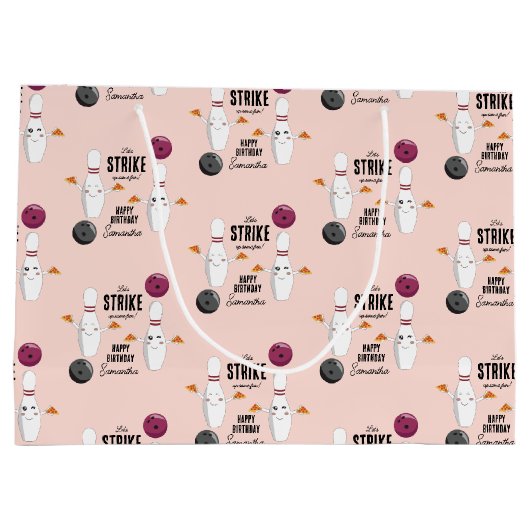 Bowling Pizza Strike Up Sommige Leuke Kinderen Ver Groot Cadeauzakje (Achterkant)