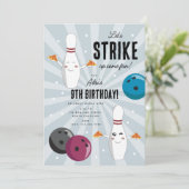 Bowling Pizza Strike Up Sommige Leuke Kinderen Ver Kaart (Staand voorkant)