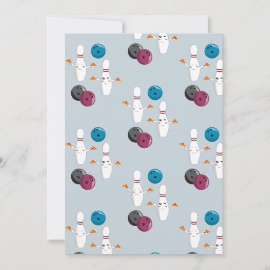 Bowling Pizza Strike Up Sommige Leuke Kinderen Ver Kaart (Achterkant)