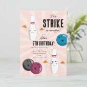 Bowling Pizza Strike Up Sommige Leuke Kinderen Ver Kaart (Staand voorkant)