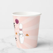 Bowling Pizza Strike Up Sommige Leuke Kinderen Ver Papieren Bekers (Achterkant)