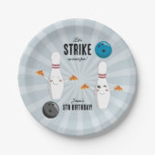 Bowling Pizza Strike Up Sommige Leuke Kinderen Ver Papieren Bordje (Voorkant)