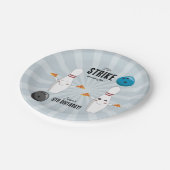 Bowling Pizza Strike Up Sommige Leuke Kinderen Ver Papieren Bordje (Gekanteld)