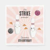 Bowling Pizza Strike Up Sommige Leuke Kinderen Ver Servet (Voorkant)